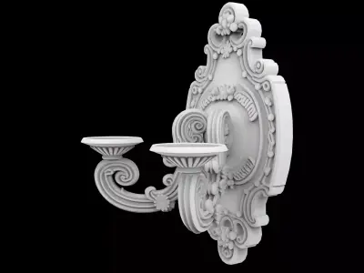 Classic Victorian Candle Sconce 3D Print Model 3D print model