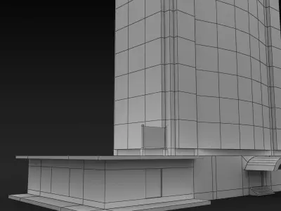 Building Lowpoly tall Low-poly 3D model
