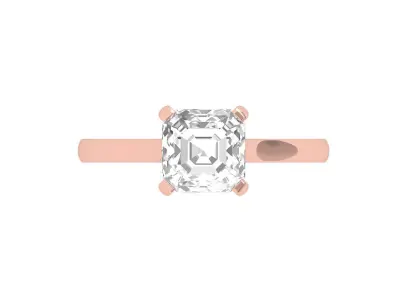 Asscher Solitair Ring 3D print model