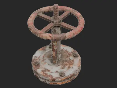 Rusty valve Low-poly 3D model