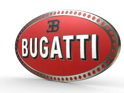 bugatti logo 3D model by 3dlogoman