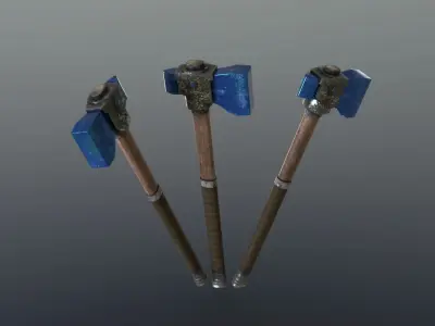 Hammer - Sapphire Low-poly 3D model