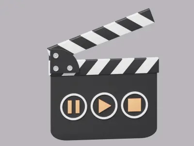 Cartoon Clapper Board 3D model