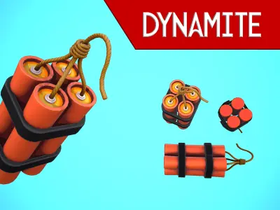 DYNAMITE CARTOON STYLIZED Low-poly 3D model