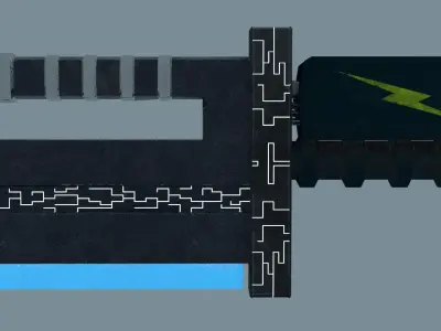 Big sword Low-poly 3D model