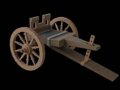  cannon in century 15 th Free 3D model