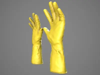 Hand Gloves  Low-poly 3D model