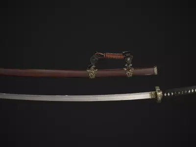 Japanese Katana Tachi Low-poly 3D model