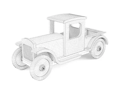 Wooden toy car 38 3D model