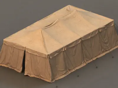 military tent Low-poly 3D model shop