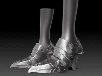  Female Knigt Foot Armor Sculpt Project 3D model