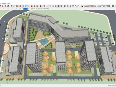 Sketchup Residential Complex 228 3D model