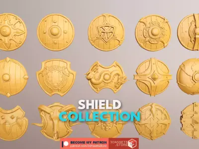 Weapon - Shield Collection High Poly 3D model