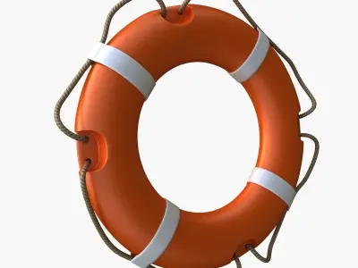 Lifebuoy orange life preserver 3D model