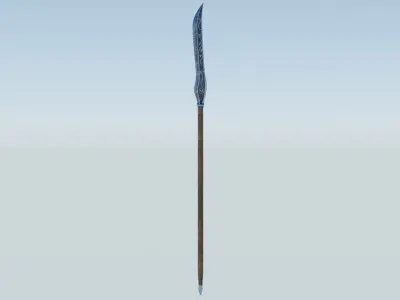 Glaive long stick Low-poly 3D model