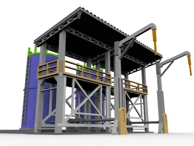 Cargo storage tank model 1 87 HO scale for railway diorama  3D print model