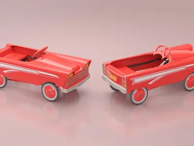 Vintage American Murray Red Childs Roadster Pedal Car 3D model