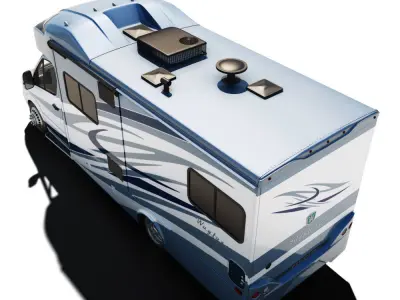Recreational Vehicle Blue 3D model