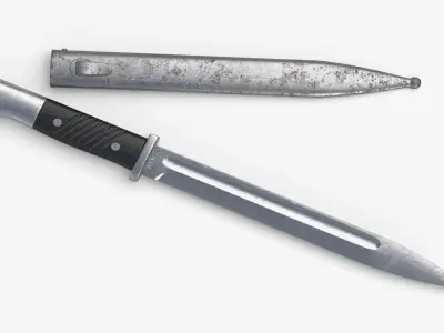 Karabiner k98 bayonet Low-poly 3D model