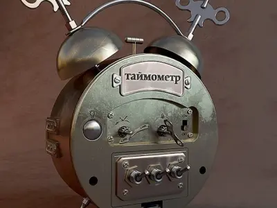 Vintage Steampunk Alarm Clock 3D Model Low-poly 3D model