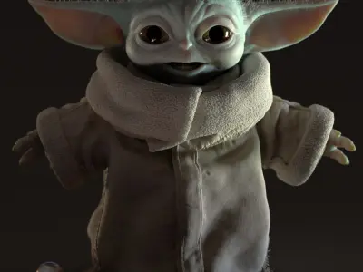 Grogu Baby Yoda Film Quality T-Pose 3D model