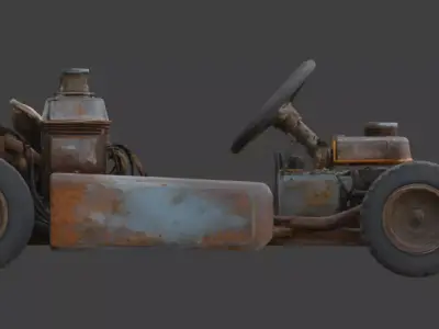 Rusty Go Kart 3D Model V01 Low-poly 3D model