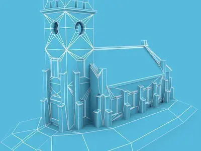 Medieval Building 59 Church Low-poly 3D model