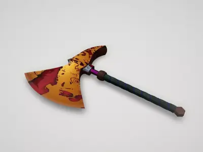 Game asset Artistic Color Splash Axepiece 3D model