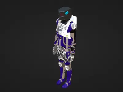 Robot Soldier - Assault Soldier Low-poly 3D model 32