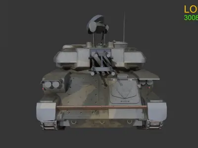 Asset - Army - Tank - ZSU 23 Low-poly 3D model