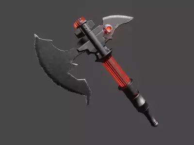 Sci-fi Axe futuristic melee weapon Low-poly 3D model