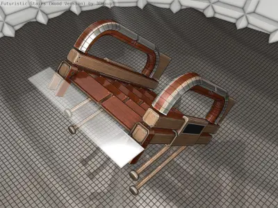 Wood Stairs - Construction Element 1 3D model