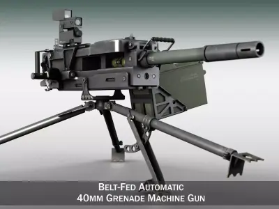 40mm GMG - Grenade Machine Gun 3D model