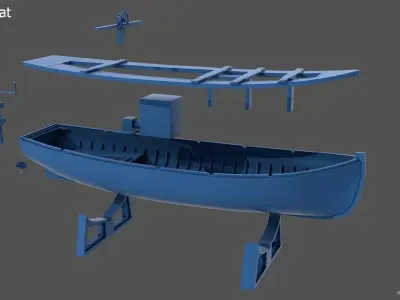 8m and 60cm italian ww2 motorboat - Personal lic - 1-100 scale 3D print model