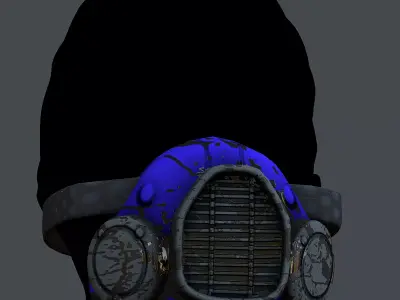 Gas mask helmet 3d model scifi Low-poly Low-poly 3D model Low-poly 3D model 13