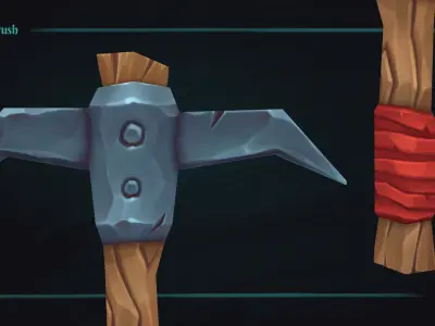 Stylized Pickaxe Prop - Game-Ready Hand-Painted Asset - Free low-poly 3D model