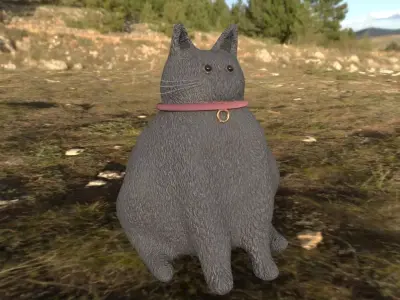 cat statue 3D model purchase