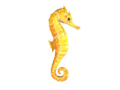 Seahorse wall art Low-poly 3D model
