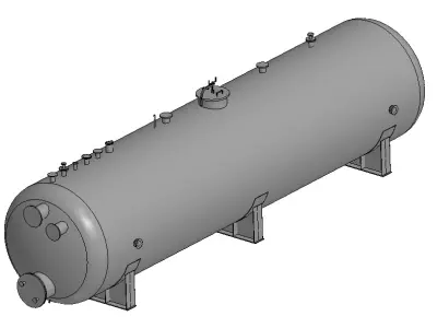 Industrial horizontal storage tank V10m3 3D model purchase