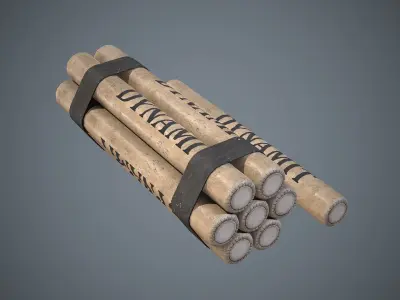 Dynamite sticks Low-poly 3D model