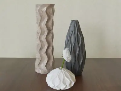 Vases Wave Free 3D model