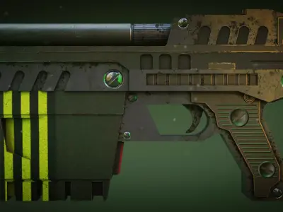 Sci-fi Handgun Low-poly 3D model