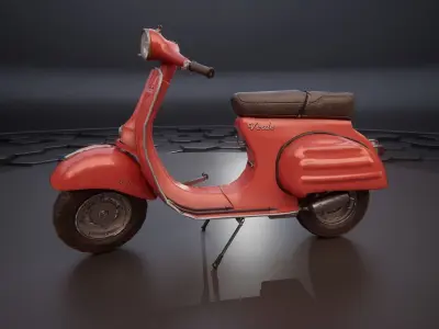 Vespa scooter motorcycle Low-poly 3D model