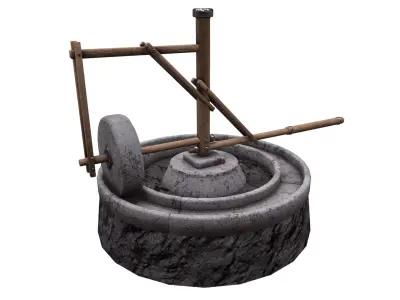 Medieval Mill Low-poly 3D model