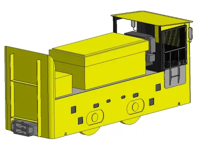 Mine battery electric locomotive ARP7T 3D model