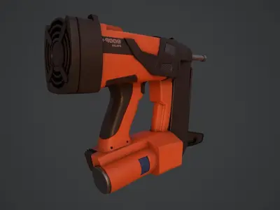 NailGun - PBR Game Ready Low-poly 3D model orange nail gun Low-poly 3D model