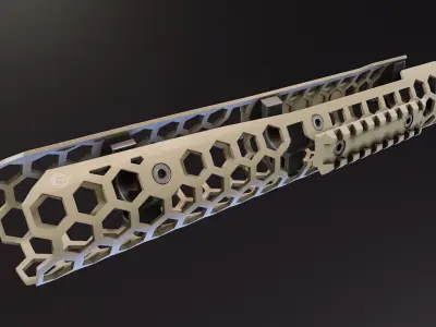 Hexagon AK Handguards Low-poly 3D model
