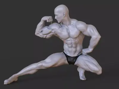 Bodybuilder Pose 3D print model 8