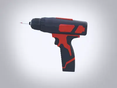 Power Drill Low-poly 3D model