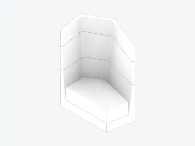 Furniture - Seating - Contemporary - Scoop - High Back - Left Low-poly 3D model